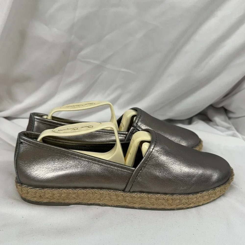 Charleston Shoe Co. Women's Dunes Slip On Casual Espadrille Shoes in Pewter EU36